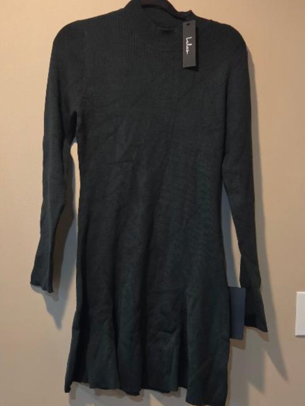 Lulu's Dark Green Long Sleeve Mini Dress